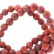 Natural stone beads round 6mm matte Red jasper